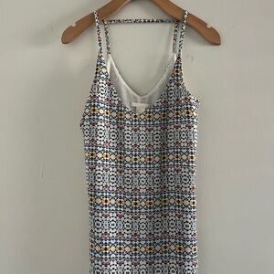 Y2K Geometric Patterned Sleeveless Dressy Top Sz S